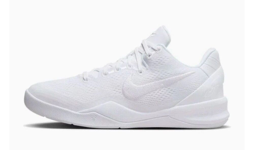 Size 3.5y / 5 Womens Nike Kobe 8 Protro Halo Triple White FN0266-100 New